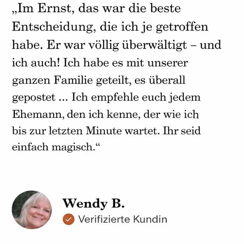 Happy customer reacting to custom song gift